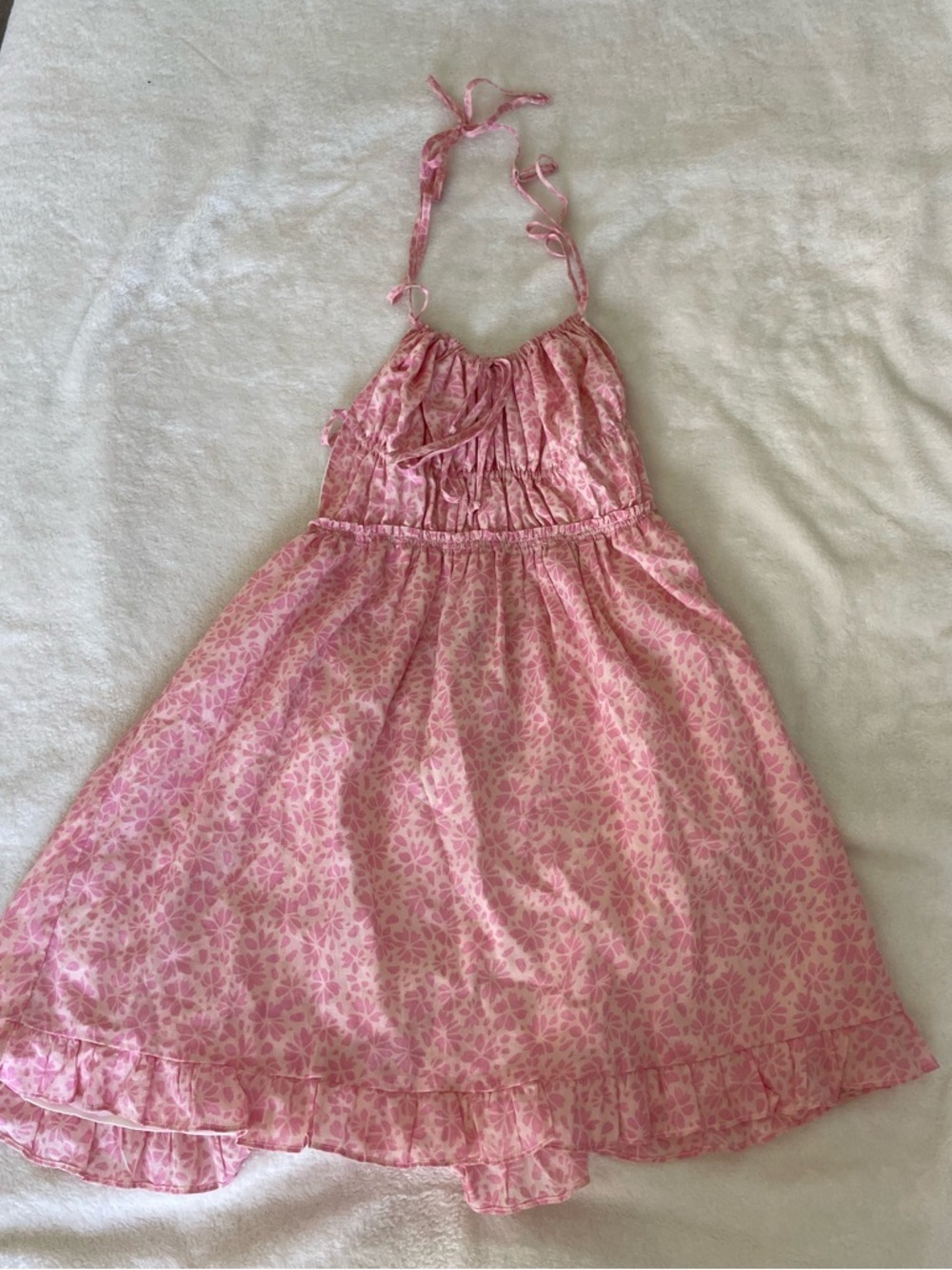 Sky to Moon Pink Floral Halter Sundress